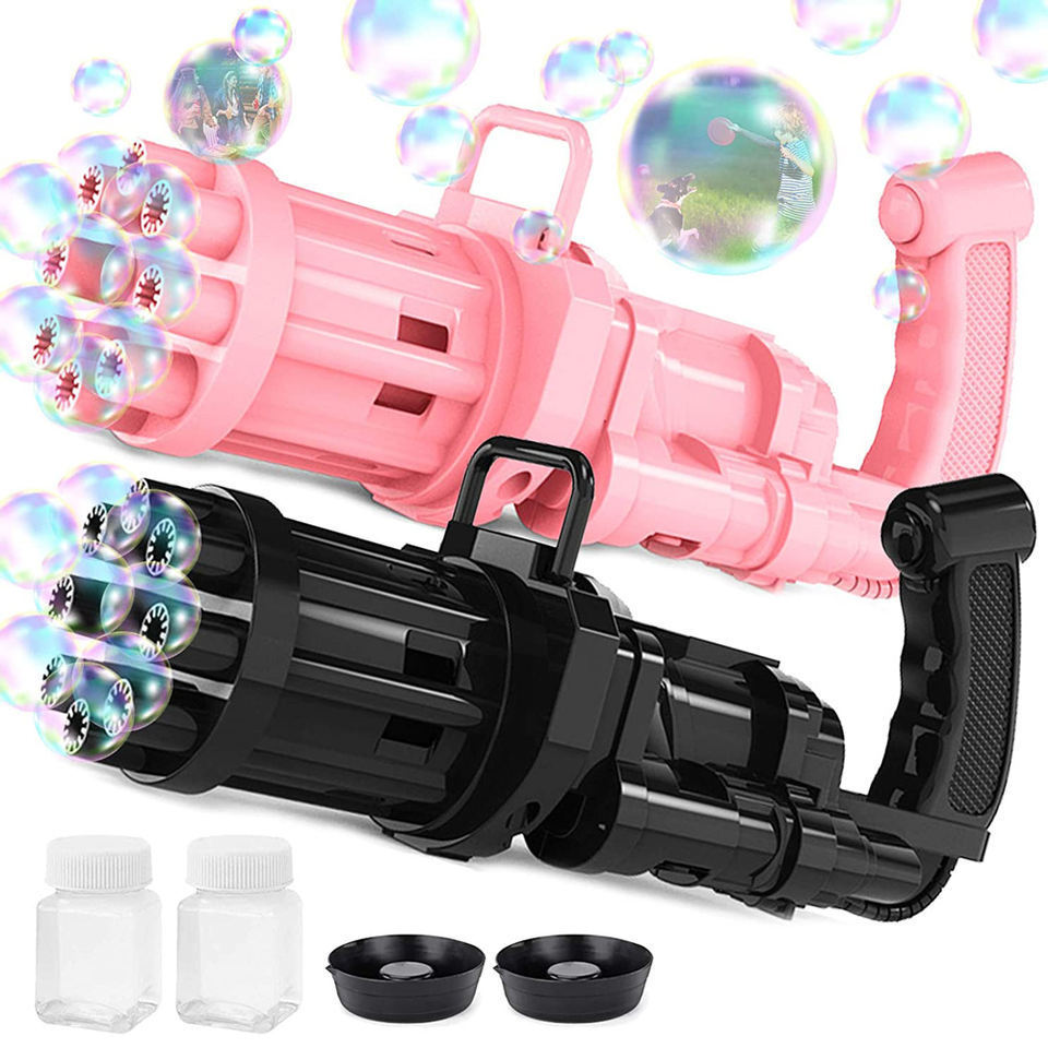 protection Bubble Gun Toys Children Indoor Outdoor play 8 Hole GATLING black Bubble Gun