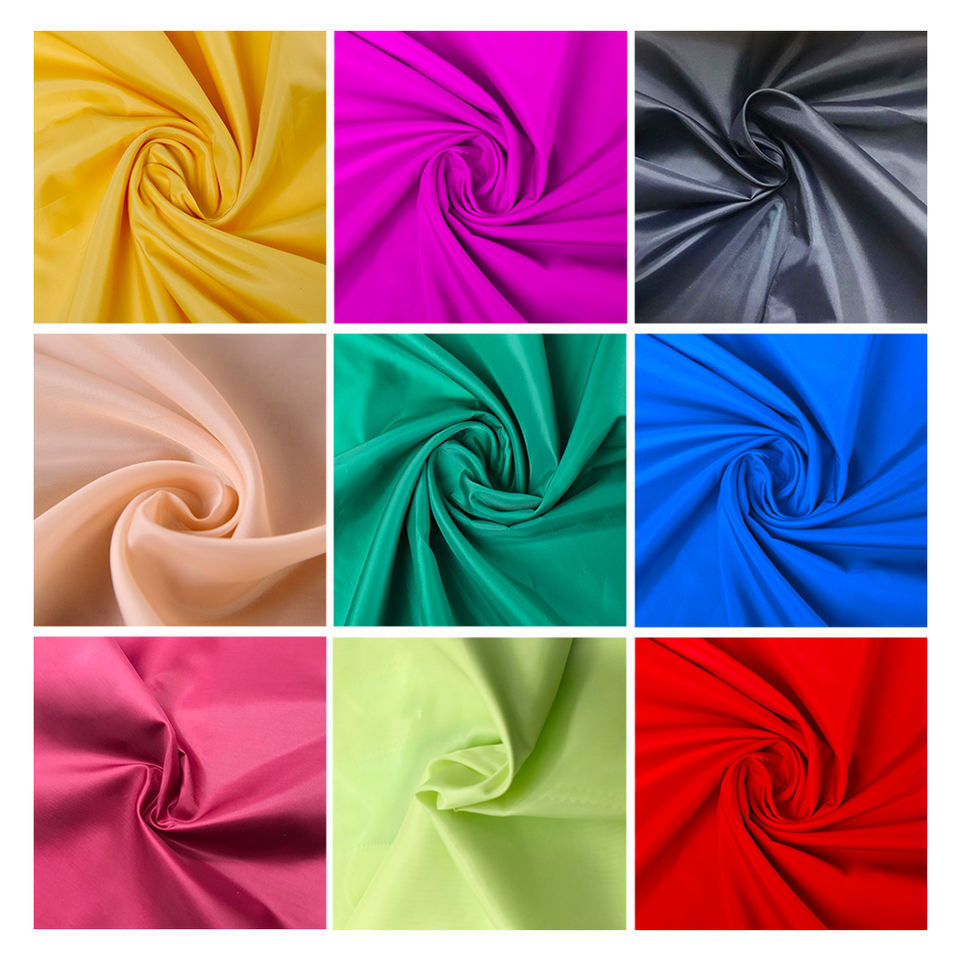 Wholesale 170t polyester taffeta Hand Touch Satin Fabric 100 Polyester Taffeta For Garment Lining