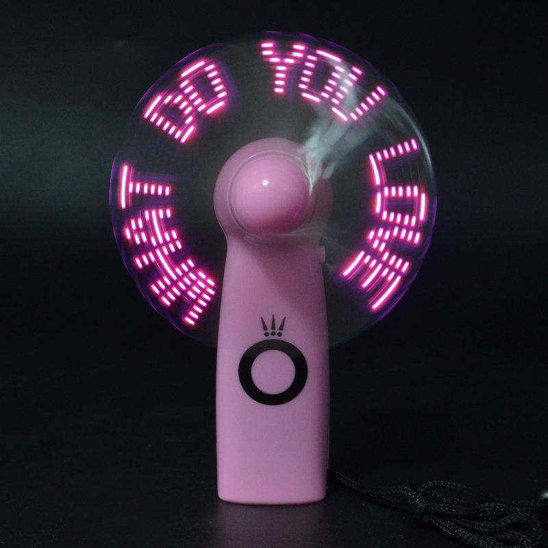 Led Display Handheld Electric Portable Handy Mini Programmable Led Custom Message Battery Fan