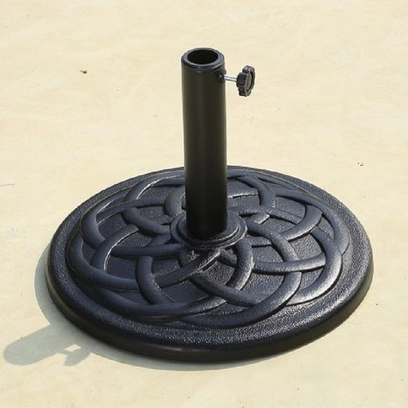 Top Quality Products 45*H32cm Round Shape 12Kg Weight Resin Outdoor Parasol Umbrella Base With Steel Pole Base