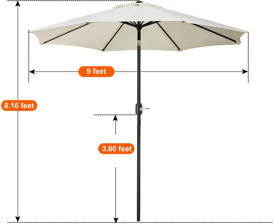 Custom Steel Polyester Foldable pool market Sun shade windproof  Restaurant Cafe Garden Event Outdoor Market patio Umbrellas