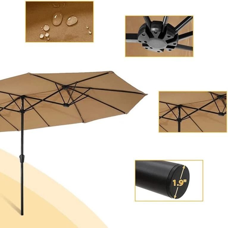 Big Size 2.76*2.73 M Aluminium Cantilever Beach Garden Parasols Waterproof  Outdoor Rectangular Patio Umbrella