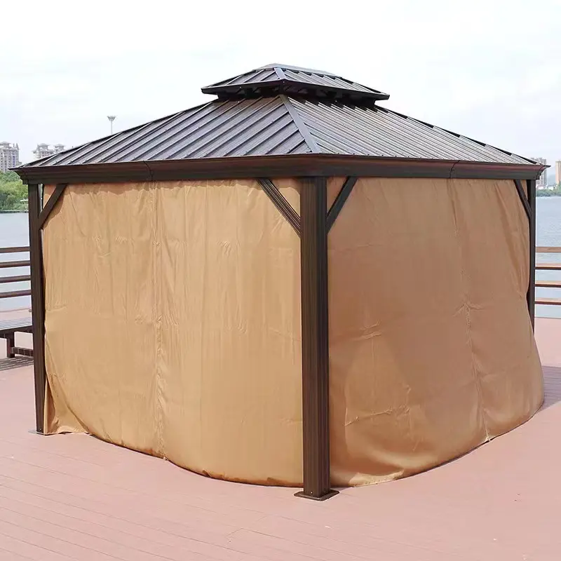 most popular Factory price 3x4 garden glass gazebo 3x3 Luxury outdoor aluminium gazebo