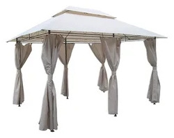 High Quality 3*4*2.6m Frame Canopy Metal Gazebo Tent Outdoor Decorative Wrought Iron roman Gazebos For Sale