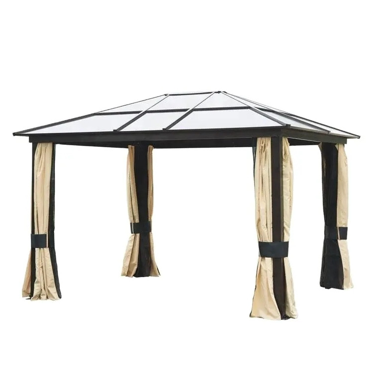 Hardtop Gazebo Canopy with Polycarbonate Roof and Aluminium Frame polycarbonate hardtop gazebo