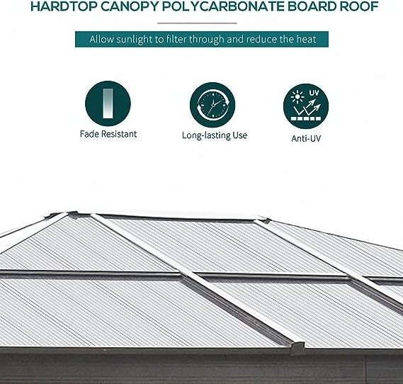 Hardtop Gazebo Canopy with Polycarbonate Roof and Aluminium Frame polycarbonate hardtop gazebo