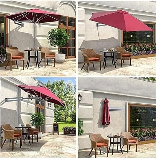 Patio Garden Parasols Umbrella Awnings Portable Parasols Wall-Mounted Aluminium Patio Umbrella