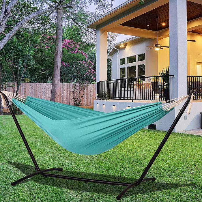 Wholesale Outdoor and Indoor Canvas Hammock With Stand Hanging chair swing Beach Hammock  Patio Hanging Swing Bed Hammocks