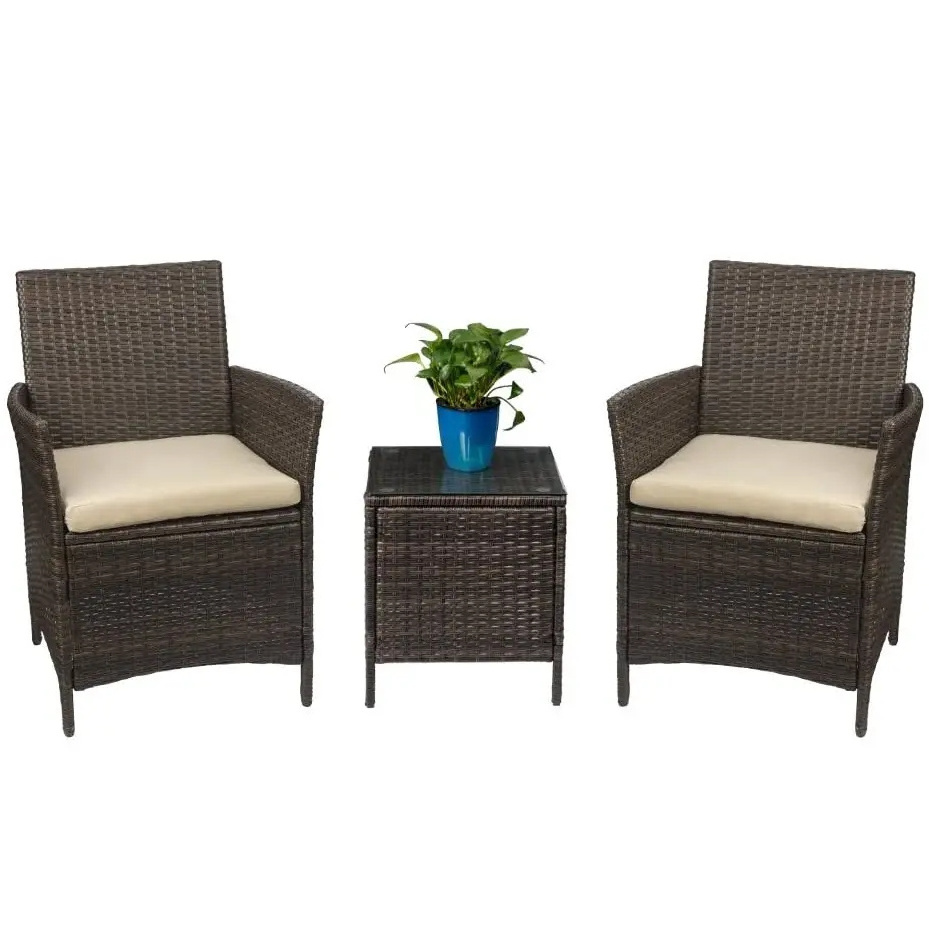 Patio Furniture Sets Clearance PE Rattan Wicker Chairs with Table Outdoor Garden Porch Furniture Sets