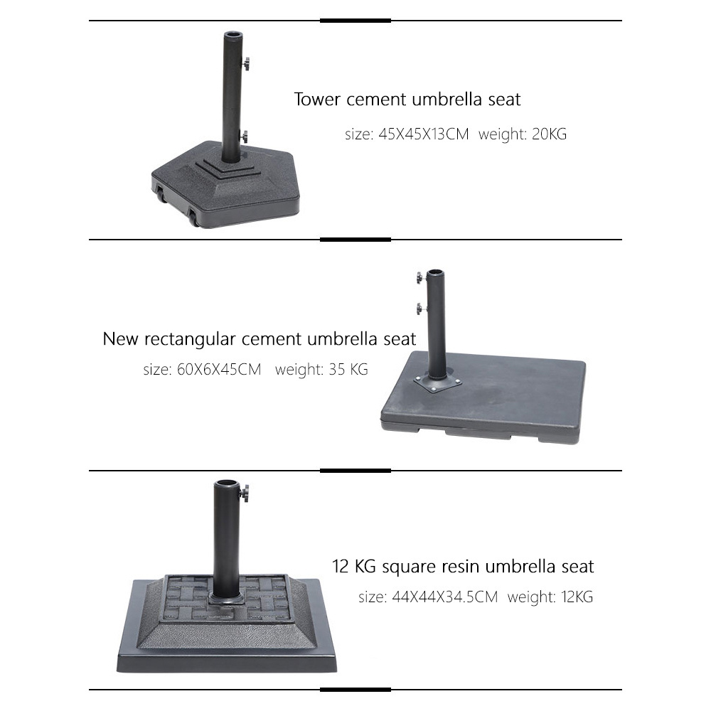 China High Quality Beach Garden Umbrella Base 10kg 30kg 50kg 80kg 120kg huge parasol base Custom