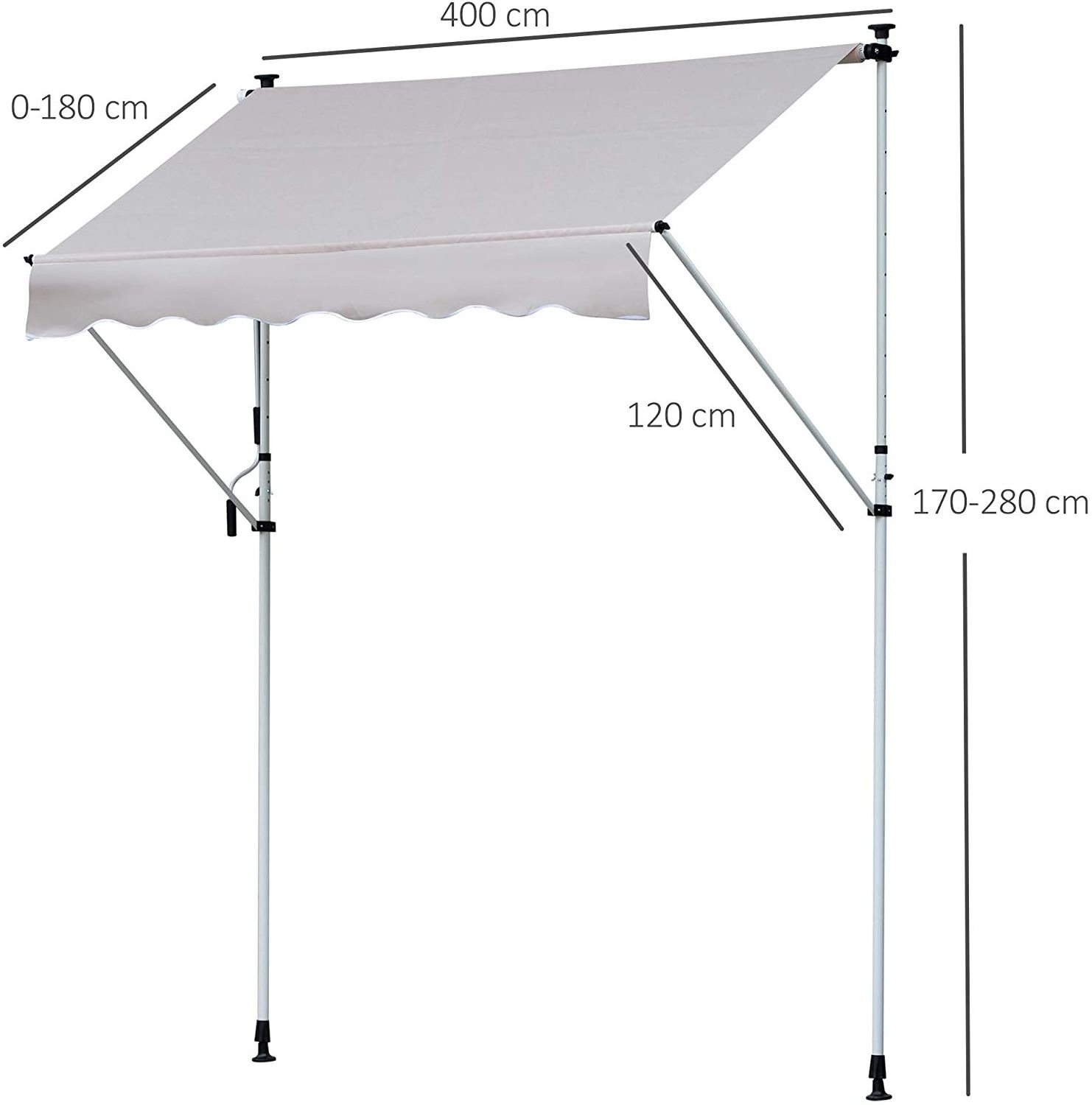 Promotional Wholesales Clamp Awning Balcony Awning Retractable Outdoor Patio Garden Sun Shade Shelter Awning manual retractable