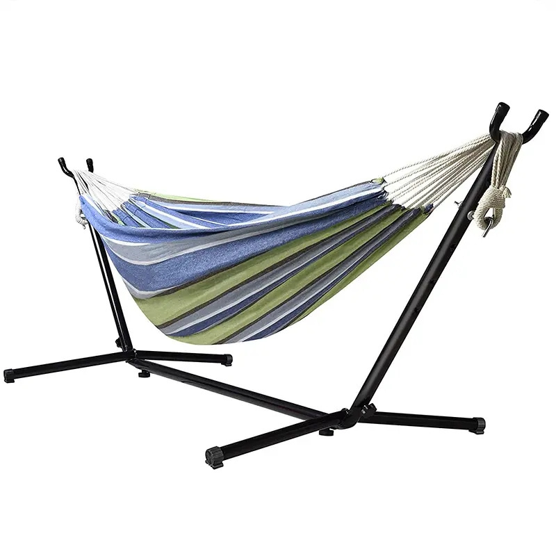 Hot selling Outdoor Camping Hammock Stand Chair Bed With Space Saving Steel Chair Stand Double