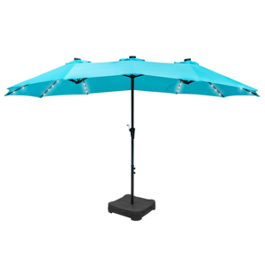 Hot Selling  Polyester 2.7*4.6*2.45m Double Sided Folding Led  Parasols Steel Frame Garden Event Outdoor Double oval umbrella