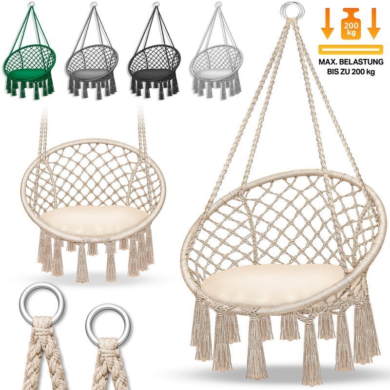 Indoor/Outdoor Use Hand-Woven Chair Hanging  chair Romantic and Fashionable Hammock Dormitory Round Handmade Hanging Chair Swing