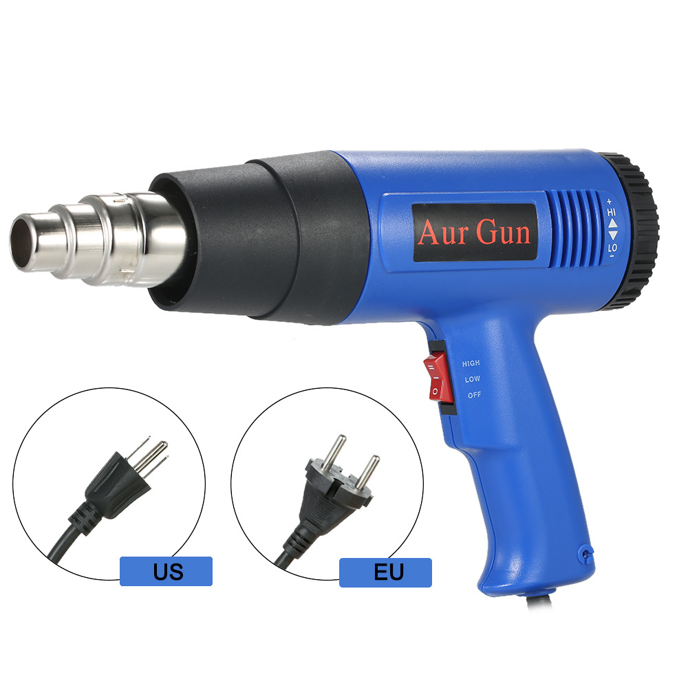 1800W Fast Heating Hot Air Gun Industrial hair dryer Adjustable Temperature hot gun soldering Heat gun Blower 4 Nozzles AC220V