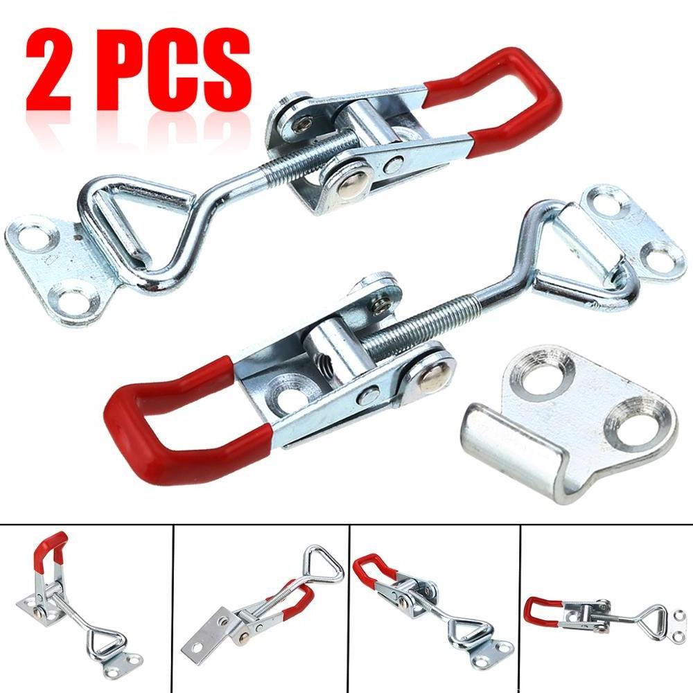 2pcs Toggle Latch Catch Toggle Clamp Adjustable Cabinet Boxes Lever Handle Lock Hasp For Sliding Door Furniture Hardware