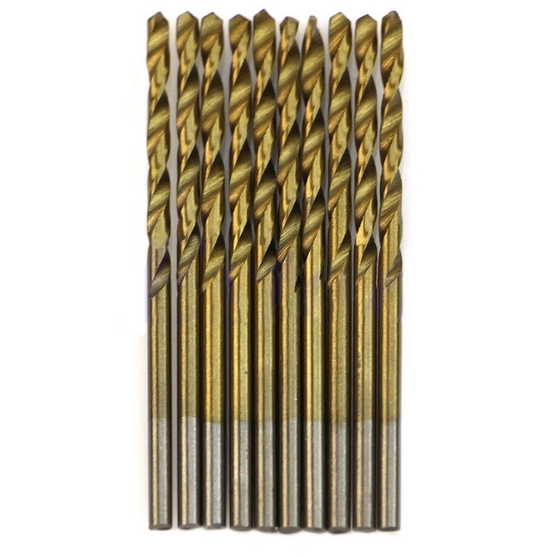 New 50pcs 1/1.5/2/2.5/3mm Titanium Coated HSS High Speed Steel Drill Bit Set Titanium For Twist Drill Bit Set Tools P20