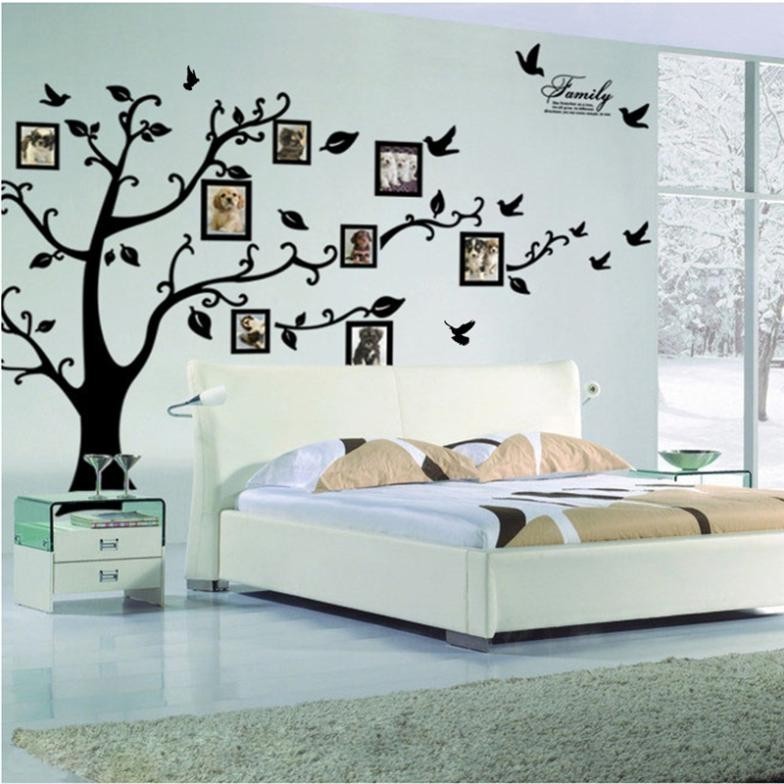 180*250 Black Photo Frame Tree Wall Sticker Home Decorations Family Wall Decals Adesivo De Parede Decor Mural