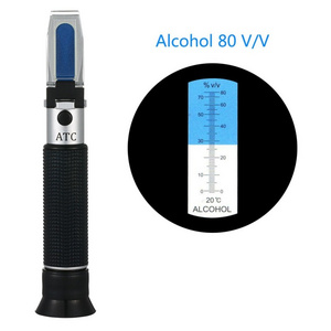 High Quality Rhw-80v Atc Portable Refractometer Design For Liquor Alcohol Content Tester 0-80% V/V ATC