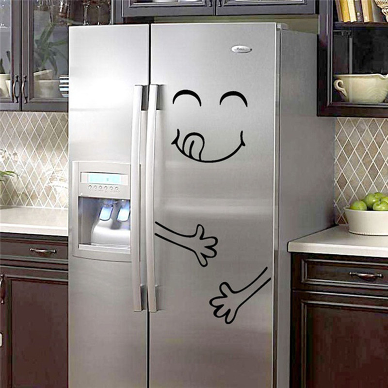 Funny  Face Wall Stickers For Dining Room Home Decoration Diy Vinyl Art Wall Decal Refrigerator Sticker