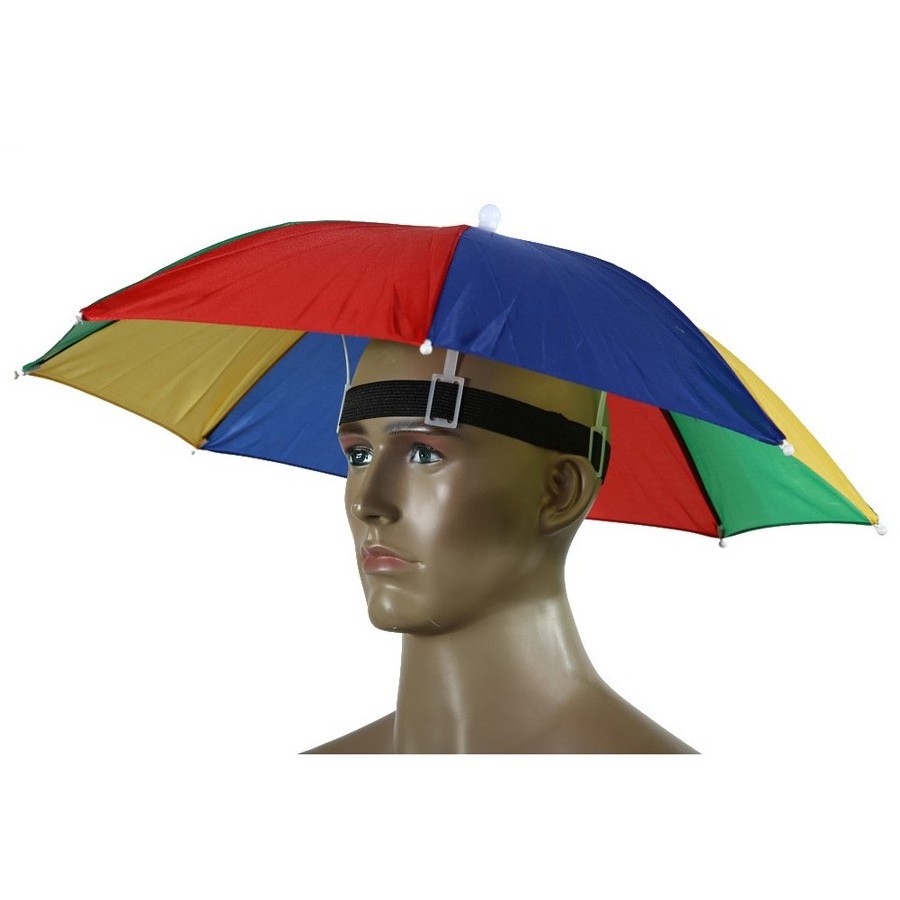 Foldable Fishing Hat Headwear Umbrella for Fishing Hiking Beach Camping Cap Head Hats Outdoor Sports Rain Gear Umbrellas