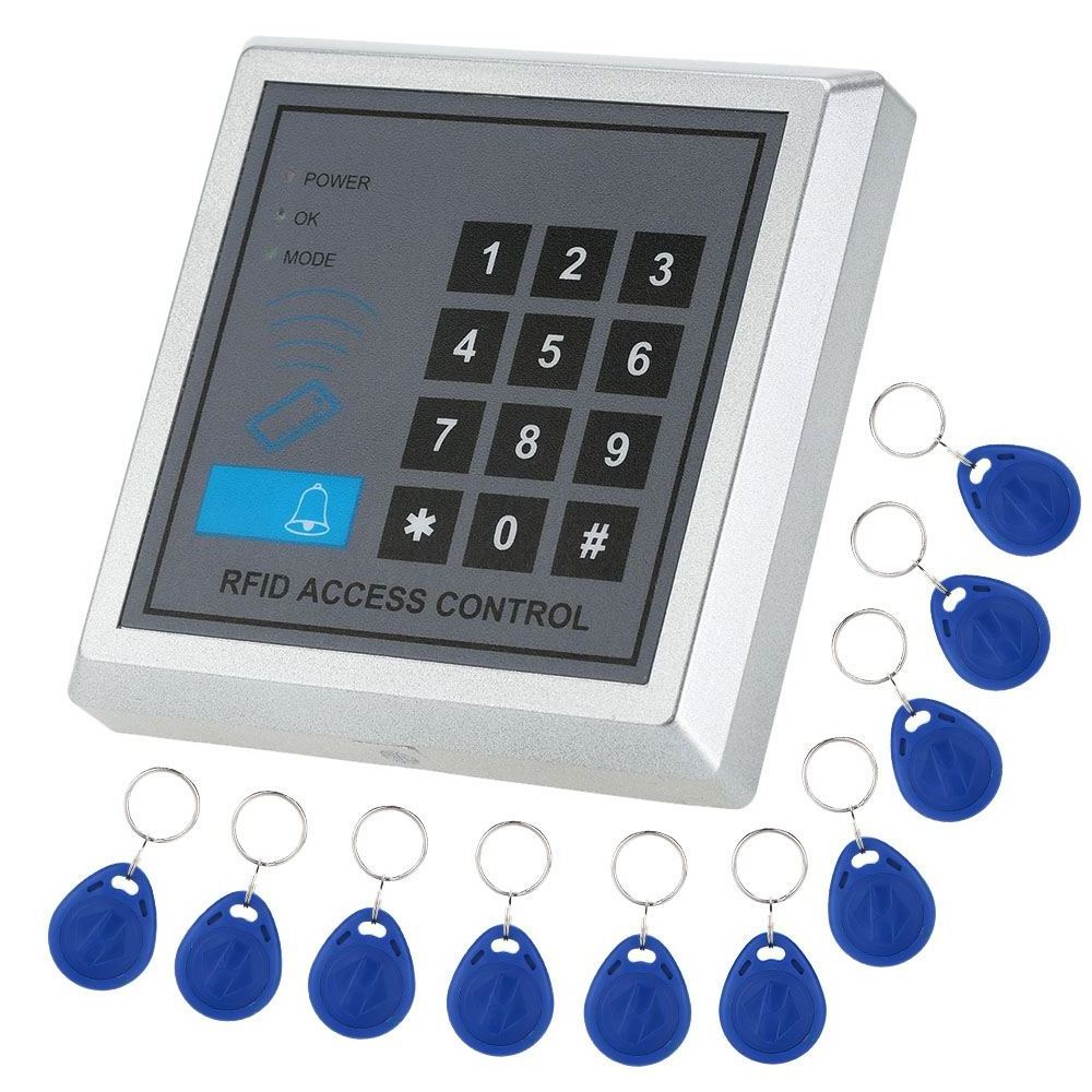 DIY Access Control 125KHz Rfid Keypad Access Control System Kit + Electronic Magnetic Door Lock + Power Supply + 10pcs Keys