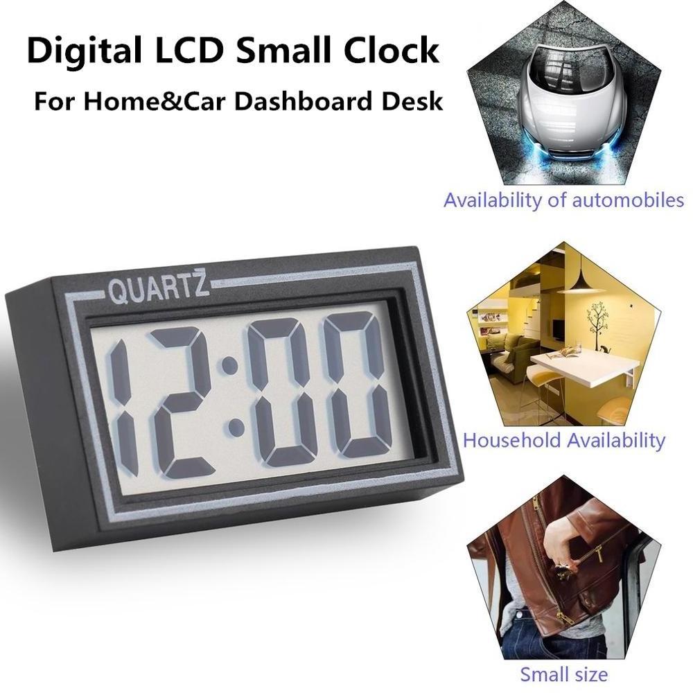 New Digital LCD Table Car Dashboard Desk Date Time Calendar Small Clock Durable For Home Use Small Size