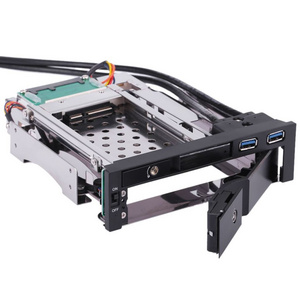 Dual Bay 3.5" + 2.5" SATA III Hard Drive Enclosure HDD & SSD Tray Caddy Internal Mobile Rack Docking Station with Key Lock