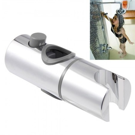 ABS Chrome Shower Rail Head Slider Holder Adjustable Bracket 22MM