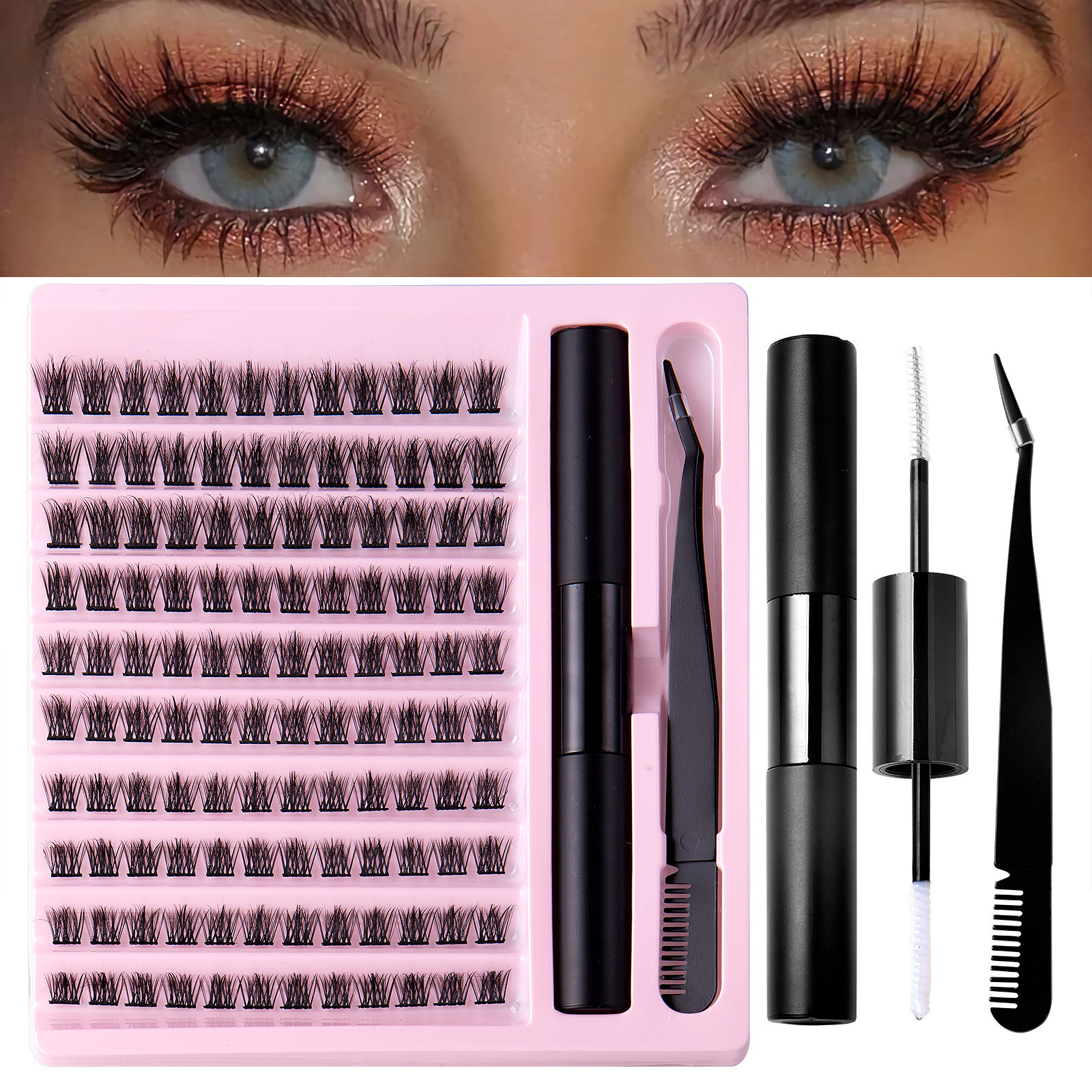 Gmagic Diy Lash Bond Seal Glue Fast Drying Eyelash Glue Fan Eyelashes Individual Extension Cluster Lash False Eyelash Set