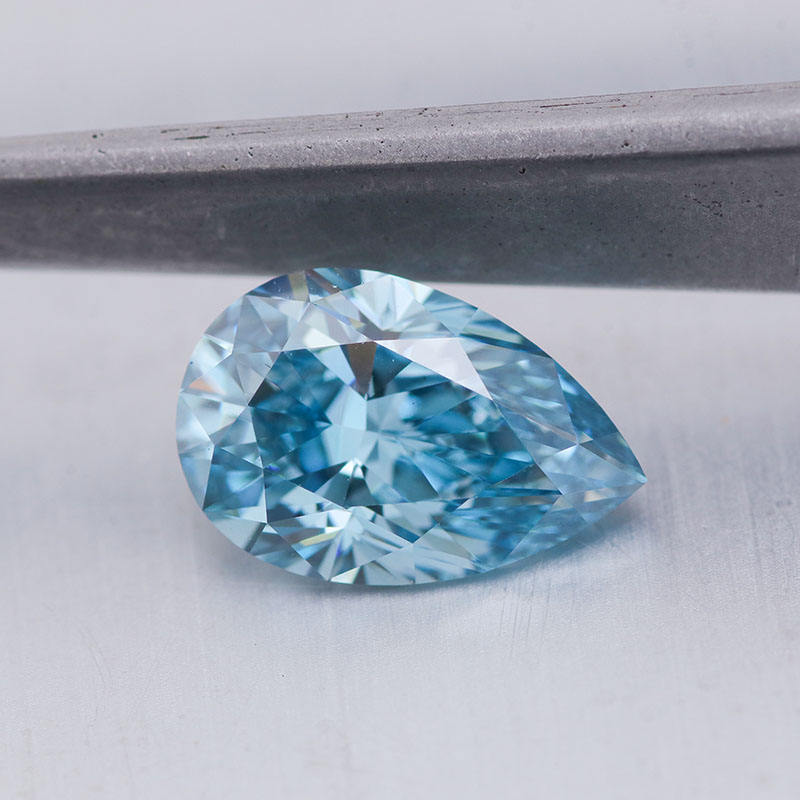 GP Lab created fancy blue diamonds pear brilliant cut lab grown diamond CVD loose customization for jewelry makings