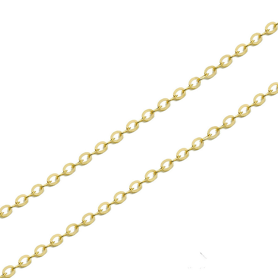 GP 1.7mm Flat Cable Chain Fine permanent jewelry Gold Chains 14 Karat Pure solid Gold Thin Chain Roll Necklace wholesale