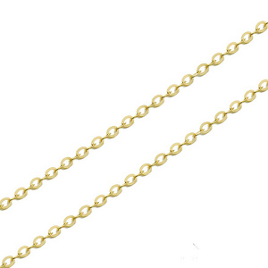 GP 1.7mm Flat Cable Chain Fine permanent jewelry Gold Chains 14 Karat Pure solid Gold Thin Chain Roll Necklace wholesale