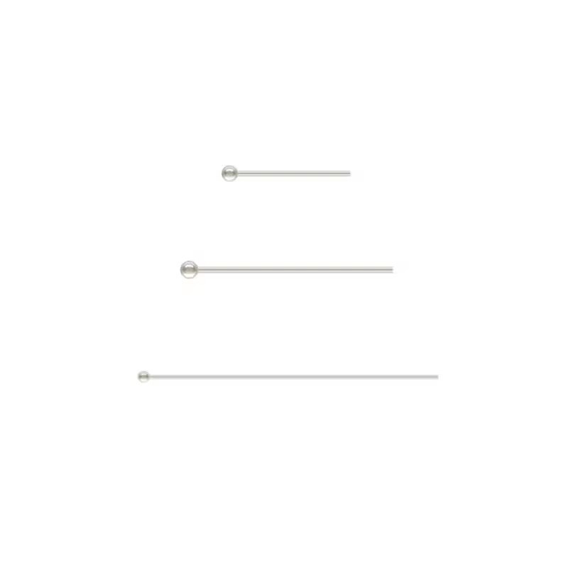 GPJ ball headpins 925 sterling silver ball head pins for permanent jewelry making earring accessories