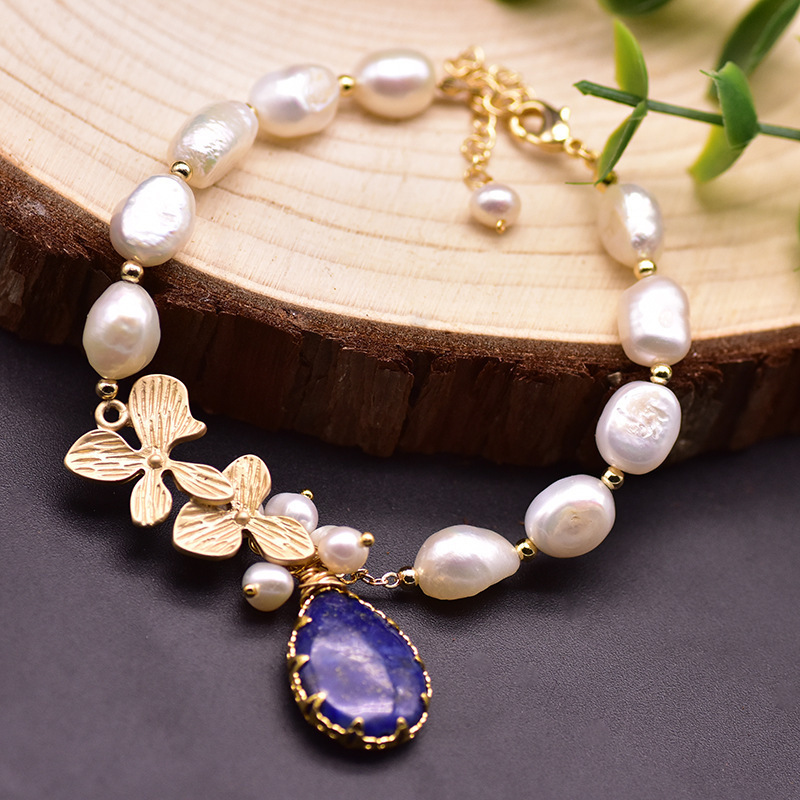 GLORY PACE Customized  Vintage natural pearls pendant bracelets charms Brass Gold Plated Freshwater Pearl Cloisonne Bracelet