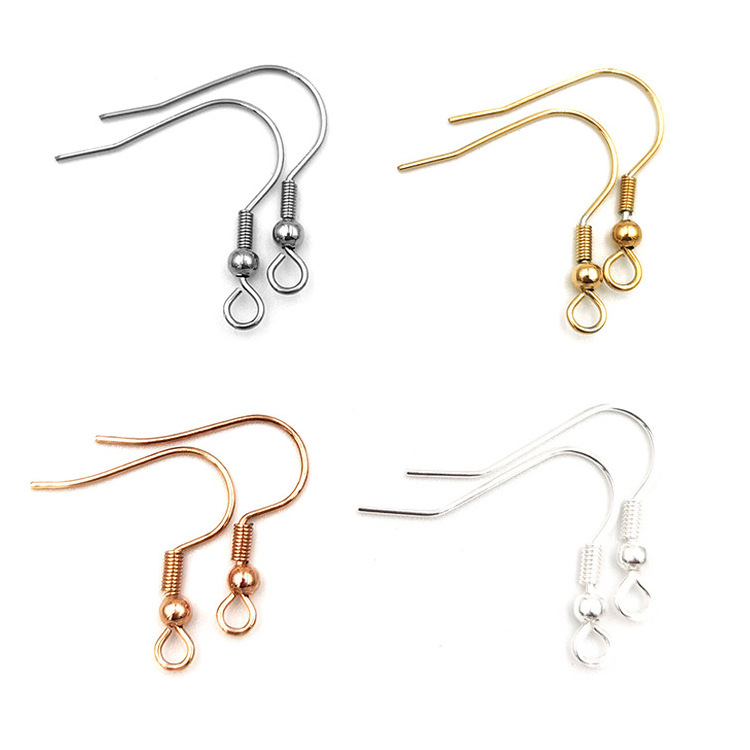 GP Stylish Stainless Steel Spring Clip Bead Earring Hooks for DIY Women's Earrings Jewelry Accessories