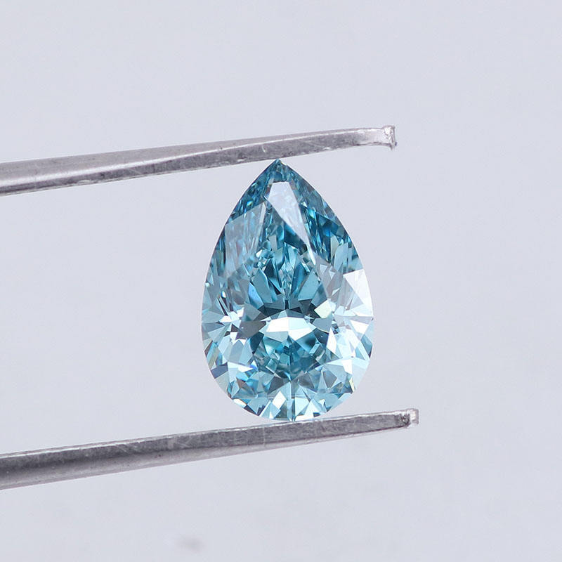 GP Lab created fancy blue diamonds pear brilliant cut lab grown diamond CVD loose customization for jewelry makings