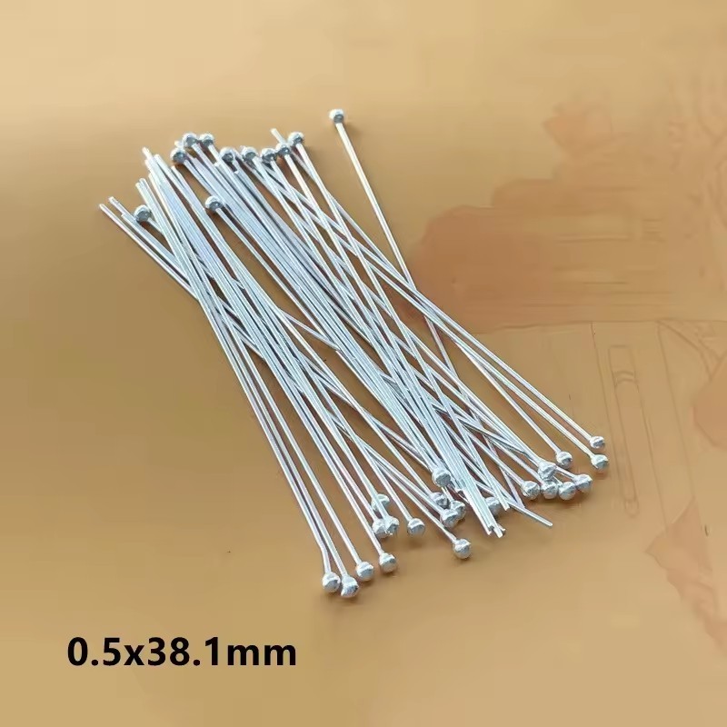 GPJ ball headpins 925 sterling silver ball head pins for permanent jewelry making earring accessories