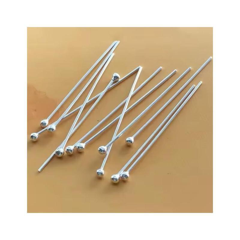 GPJ ball headpins 925 sterling silver ball head pins for permanent jewelry making earring accessories