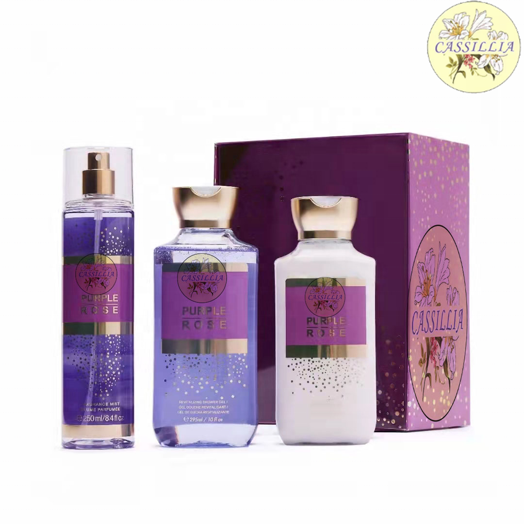 Cassillia Wholesale Brand Collection Female Body Mist Perfume Fragrance Manufacture factory shower gel body lotion set