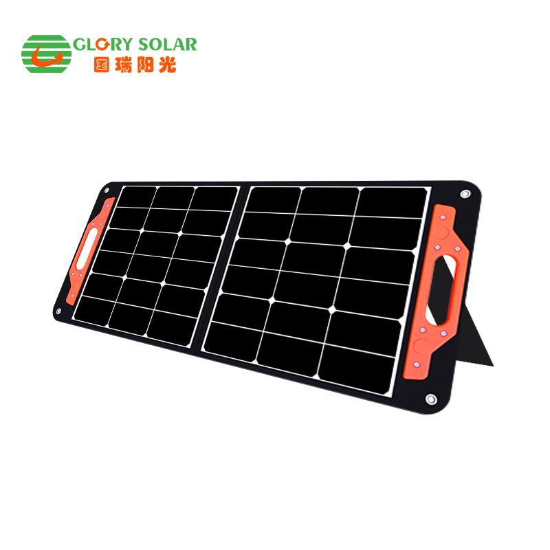 Glory Solar Outdoor Camping Solar Panel Kit Gear Bag Charger 100W 200W Folding ETFE Camping Foldable Portable Solar Panel