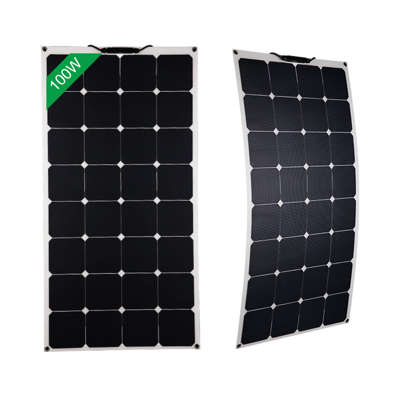 Glory Solar 100W High Power Ultra Slim Light Weight PERC Flexible Solar Panels For RV Yacht 32 Mono Cells Solar Energy Kit