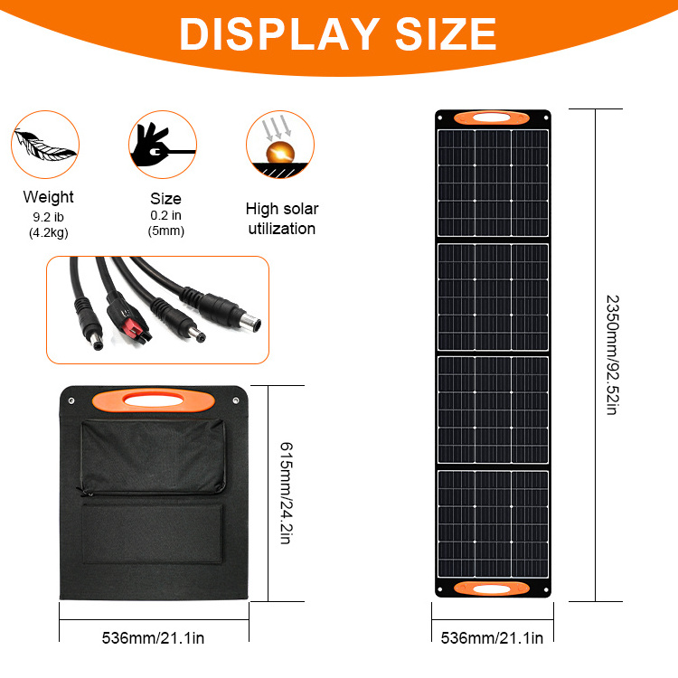 US warehouse portable Solar Bag 60W 100W 200W 300W 400W folding solar panel foldable solar panel for camping