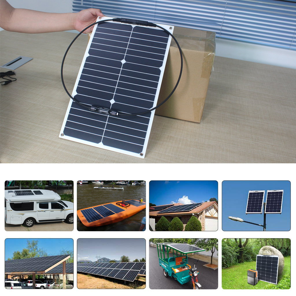 Glory Solar High Efficiency 20W Semi Flexible Solar Panel For Camping RV Caravan Accessory China