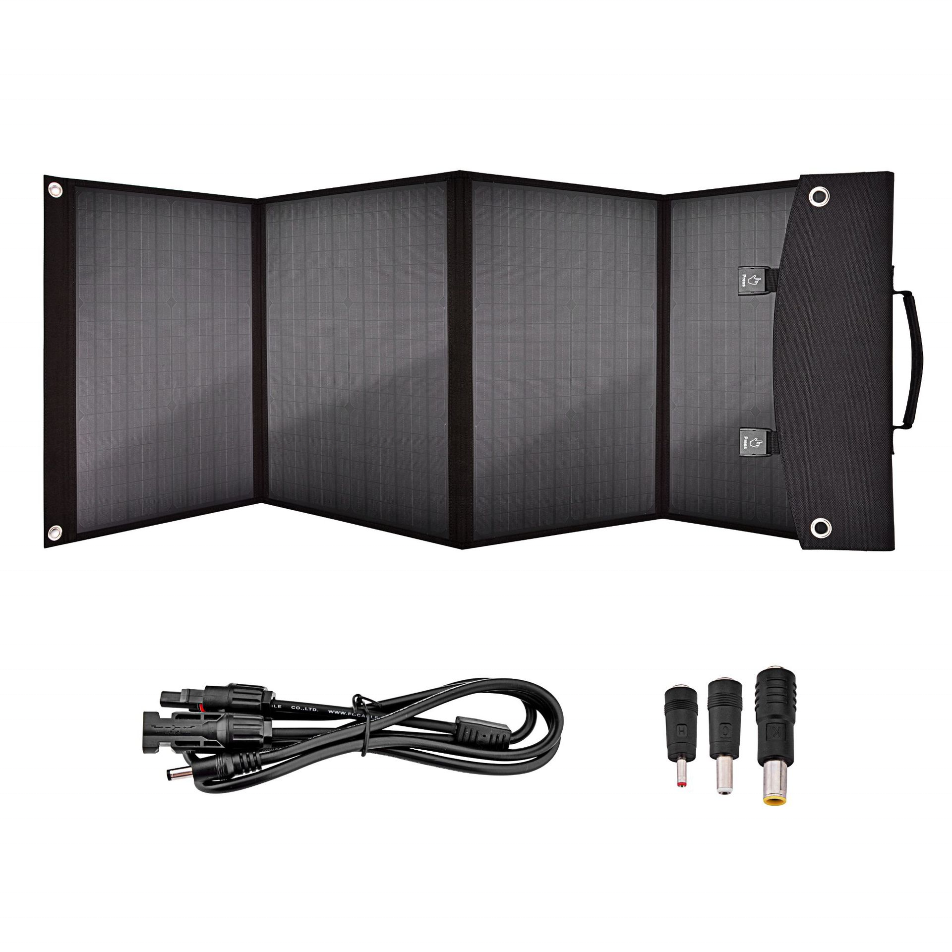 100W Foldable solar panel charger for Jackery Rockpal Goalzero Suaoki power Station generator and USB Devices QC3.0 USB Ports