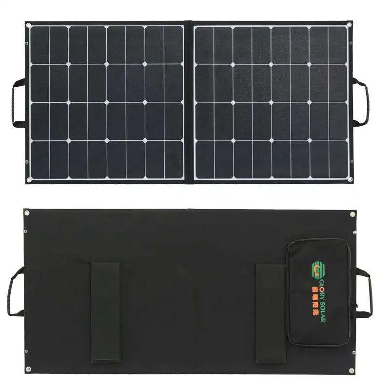 120 Watt ETFE Integrated Folding Sunpower Solar Panel Foldable Solar Panel for Rechargeable Battery, Solar Power System Kits