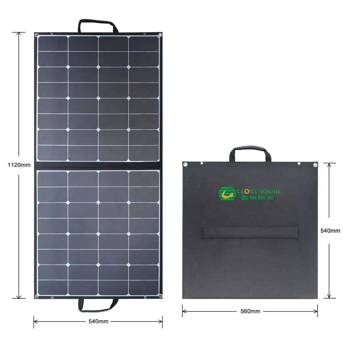 120 Watt ETFE Integrated Folding Sunpower Solar Panel Foldable Solar Panel for Rechargeable Battery, Solar Power System Kits