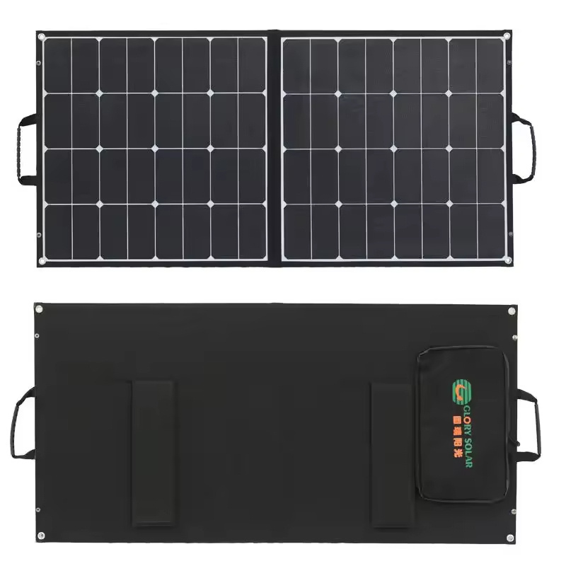 Glory Solar 100W 18V Foldable Solar Panel Blanket ETFE Solar Panel  For 12V Battery Jackery Rockpals Power Stations