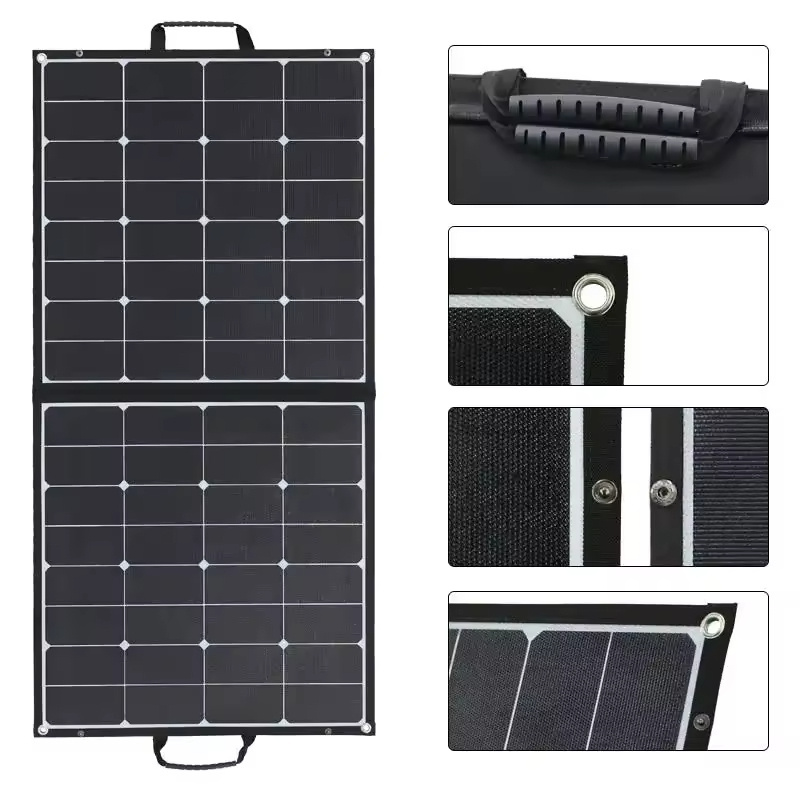 Glory Solar 100W 18V Foldable Solar Panel Blanket ETFE Solar Panel  For 12V Battery Jackery Rockpals Power Stations