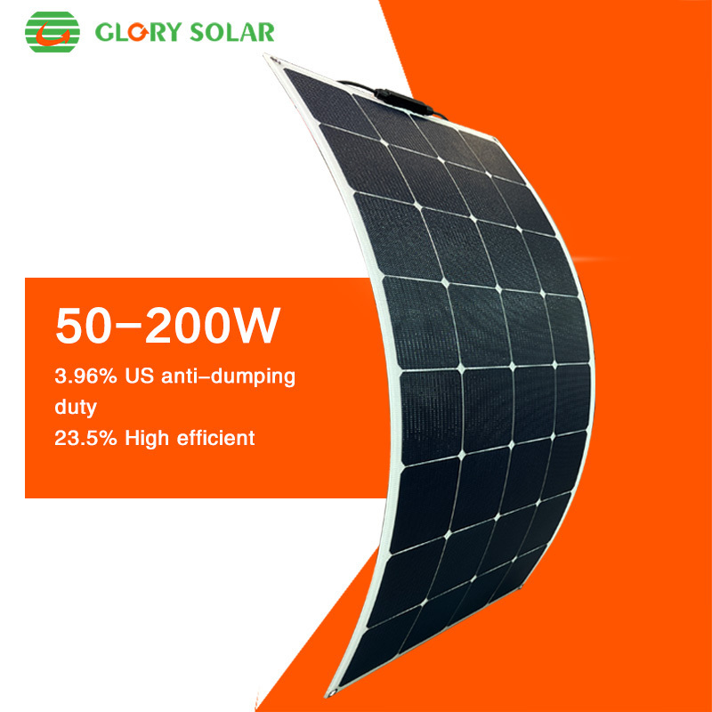 Solar Energy System Set Kit Power Cell Mono Strips Manufacturer Sunpower 100W 200W Etfe Flexible Solar Panel For Boat